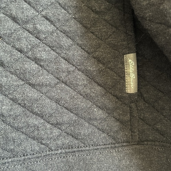 Eddie Bauer mens Quarter Snap Mock Quilted Pullover size XXL dark gray - Picture 3 of 6